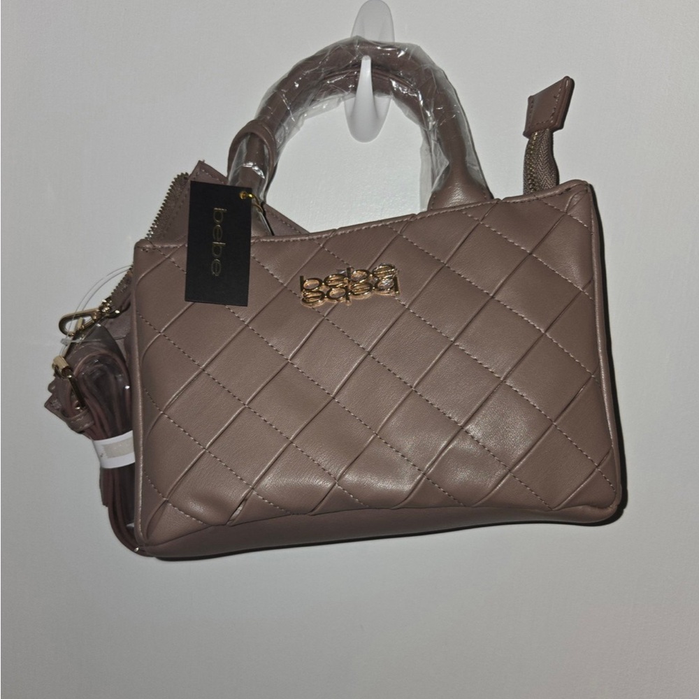 Bebe Quilted Mini Bag in Taupe